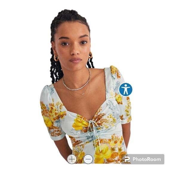 Favorite Daughter Marigold Bloom Floral Print Side Slit Maxi Dress Women’s Size - Picture 3 of 17